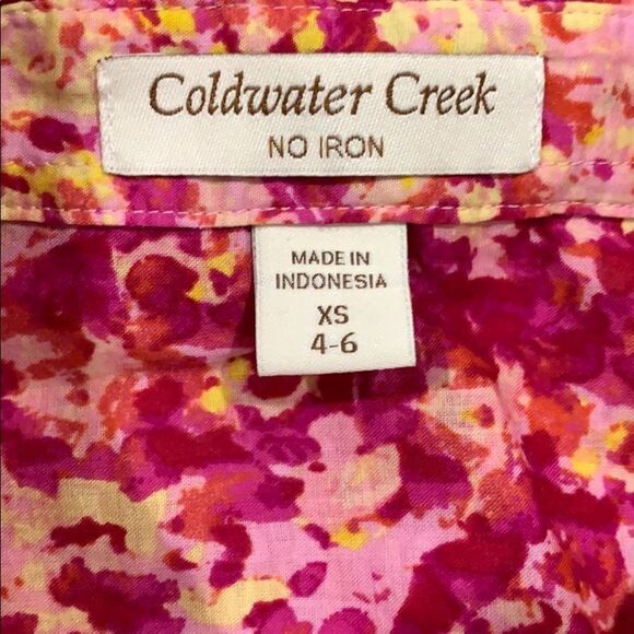 Coldwater Creek Pink and Yellow blouse, XS - Picture 5 of 6